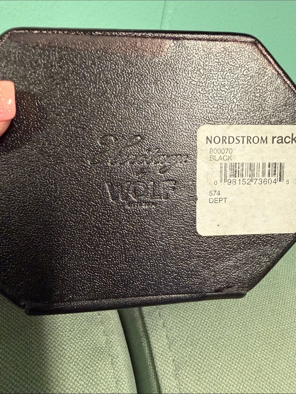 BNWT HERITAGE BY WOLF BLACK VEGAN LEATHER OCTAGONAL 2 TIER TRAVEL JEWELRY BOX